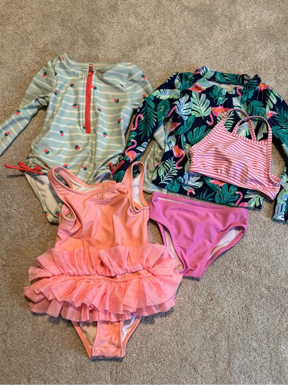 Set of 3 3T Swimsuits for Toddler Girl
